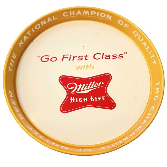 Miller High Life Vintage 50s Beer Serving Tray Breweriana Collectible Home Decor - Picture 2 of 14